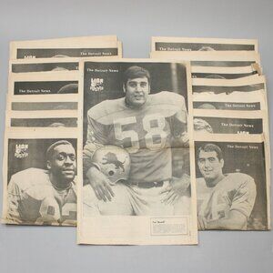 14 Vintage 1968 Detroit News Lions Football Game Players Super Newspaper Posters